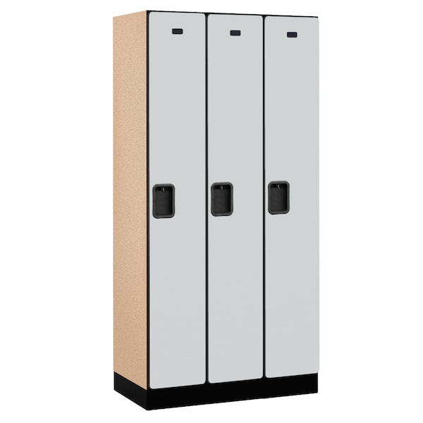 Wardrobe Locker, 36" W, 18" D, 76" H, (3) Wide, (3) Openings, Gray